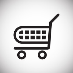 Shop cart icon on background for graphic and web design. Simple vector sign. Internet concept symbol for website button or mobile app.