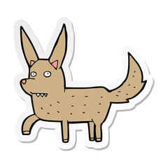sticker of a cartoon wild dog