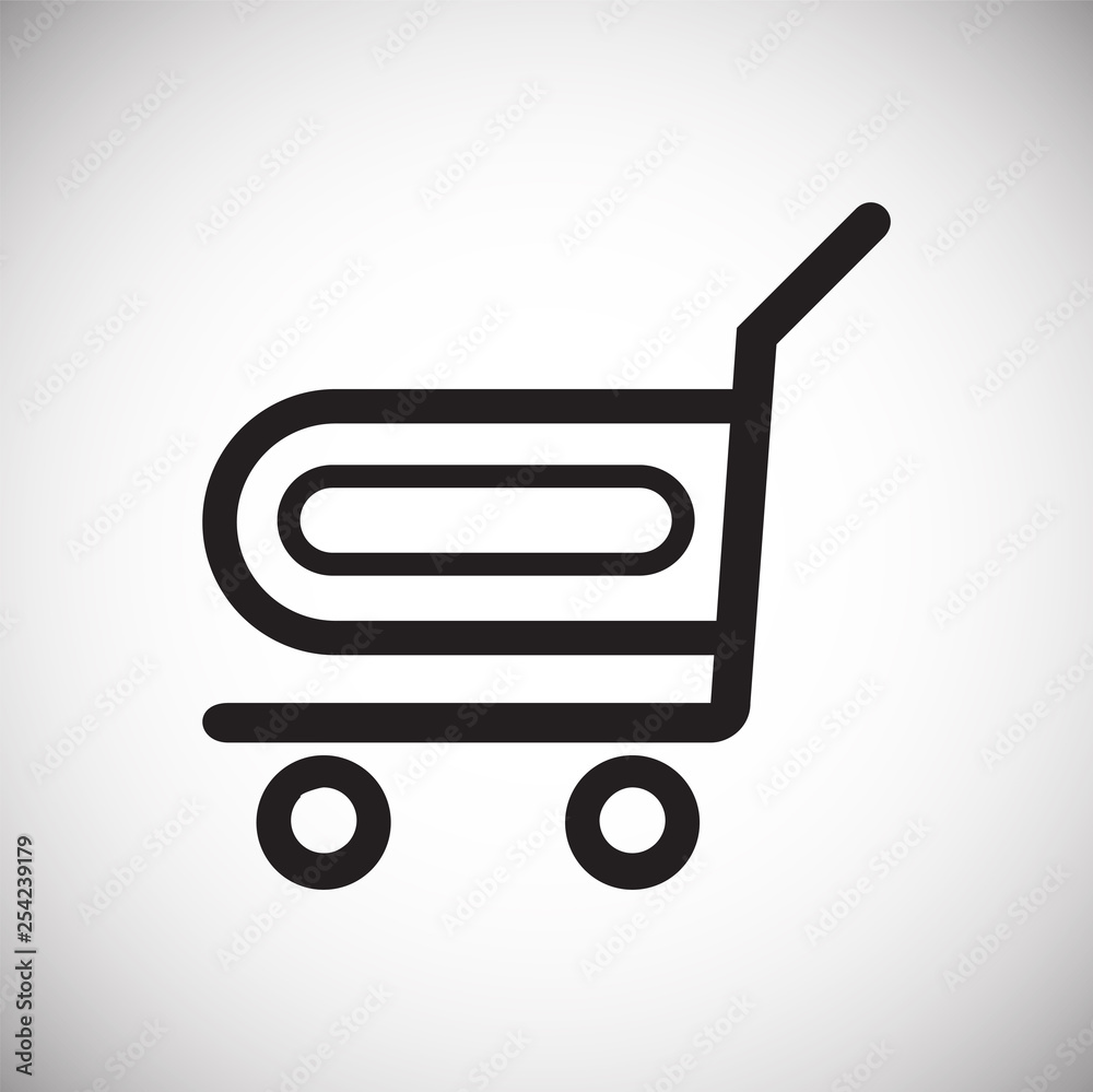 Poster shop cart icon on background for graphic and web design. simple vector sign. internet concept symbol
