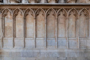 Fototapeta na wymiar Detail of the facade of the Cathedral of Tarragona, Catalonia, Spain