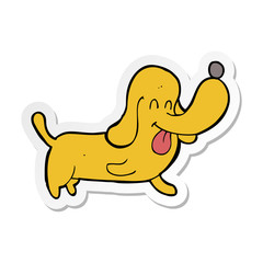 sticker of a cartoon happy dog