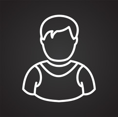 Person icon on background for graphic and web design. Simple vector sign. Internet concept symbol for website button or mobile app.