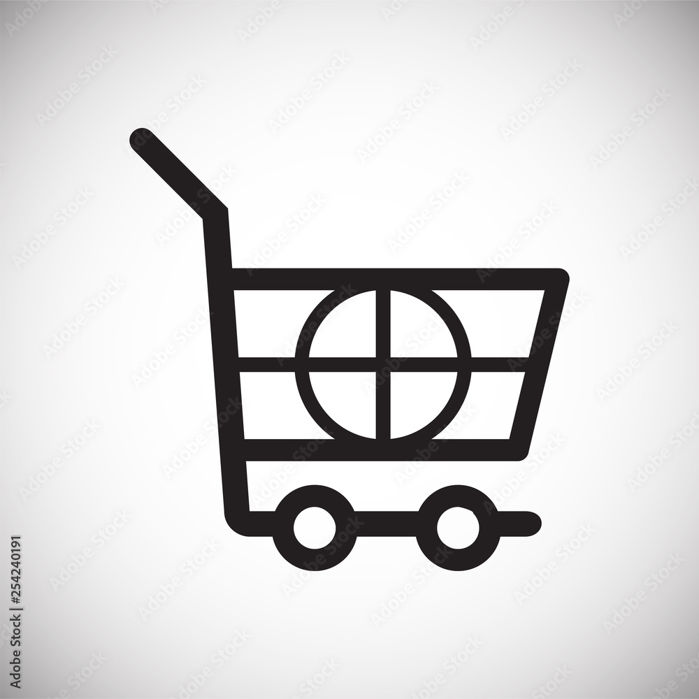 Poster shop cart icon on background for graphic and web design. simple vector sign. internet concept symbol
