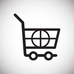 Shop cart icon on background for graphic and web design. Simple vector sign. Internet concept symbol for website button or mobile app.