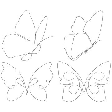 Abstract butterflies consist with lines