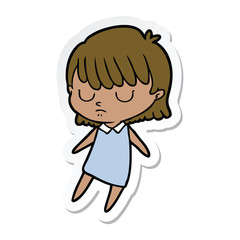 sticker of a cartoon woman