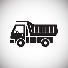 Truck icon on background for graphic and web design. Simple vector sign. Internet concept symbol for website button or mobile app.