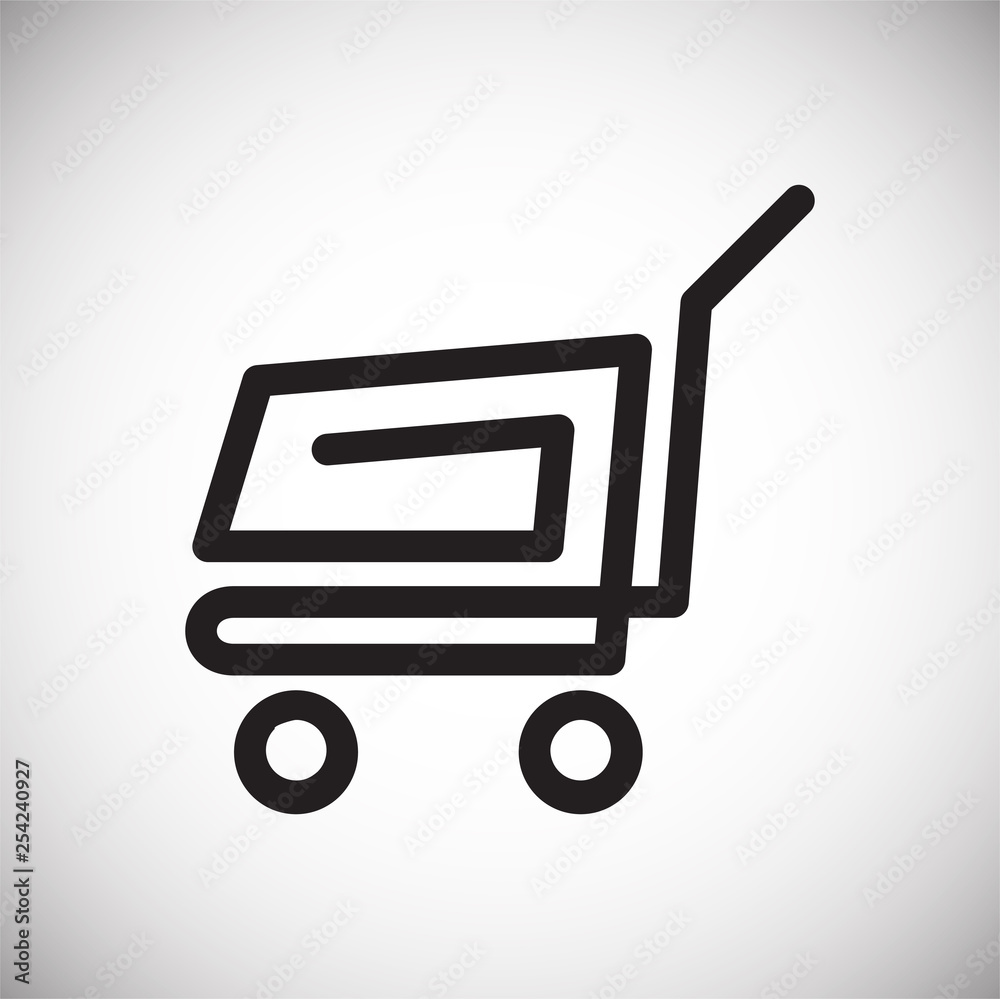 Poster shop cart icon on background for graphic and web design. simple vector sign. internet concept symbol