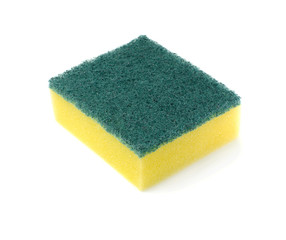 dishwashing sponge isolated on white background