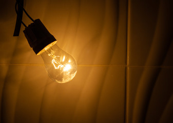 Bulb in bathroom tile