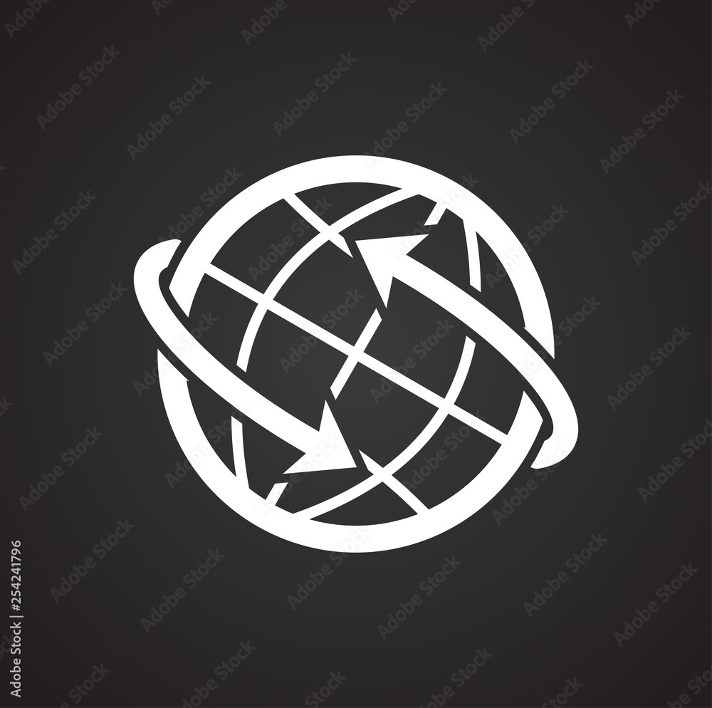 Poster globe related icon on background for graphic and web design. simple vector sign. internet concept sy