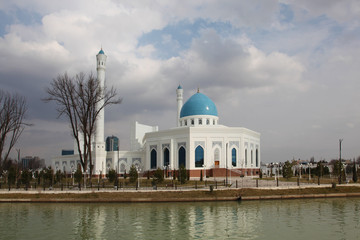 White mosque in Tashkent in Uzbekistan	