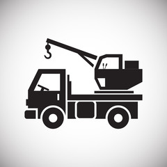 Truck icon on background for graphic and web design. Simple vector sign. Internet concept symbol for website button or mobile app.