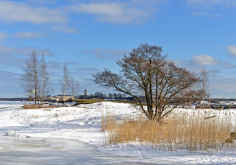 Spring landscape. Uunisaari Island, Helsinki, Finland