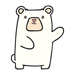 quirky hand drawn cartoon polar bear