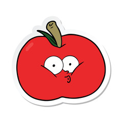 sticker of a cartoon apple