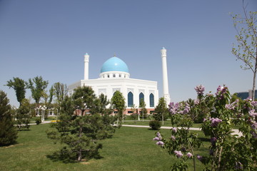 White mosque in Tashkent in Uzbekistan