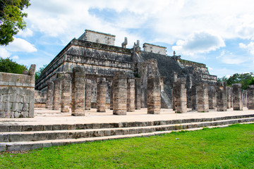 Old Ancient Ruins Of Chichen Itza, Temple of Kukulcan. Pre - Columbian Mayan City