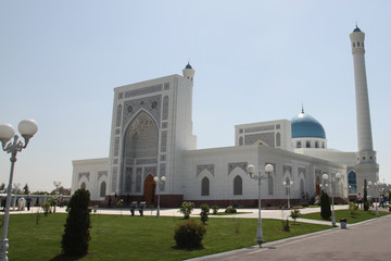 White mosque in Tashkent in Uzbekistan