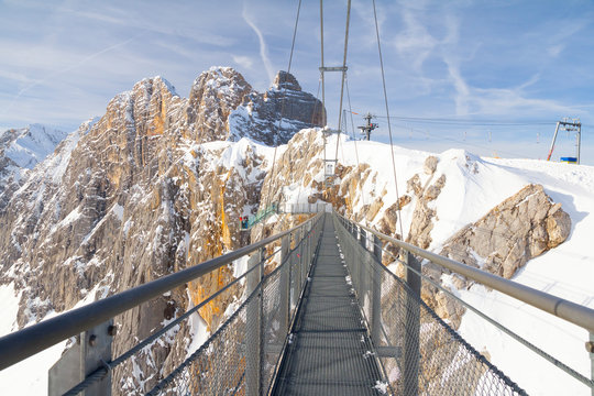 Skywalk Rope Bridge On Dachstein Mountain