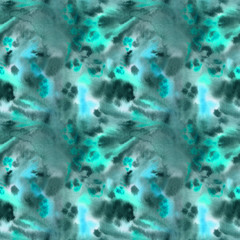 Obraz premium Seamless abstract watercolor texture in turquoise blue