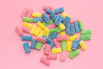 sweets candy  on pink