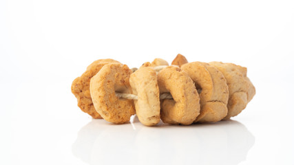 taralli Pretzels on white background