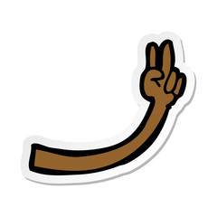 sticker of a cartoon arm
