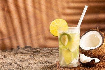 Coconut juice with lemon - Cocos nucifera