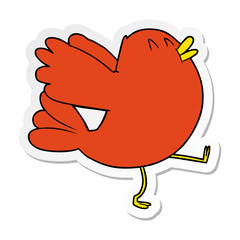 distressed sticker of a Cartoon Bird