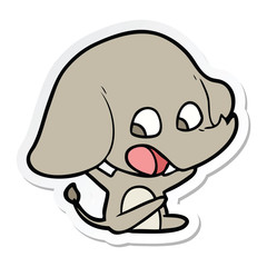 sticker of a cute cartoon elephant