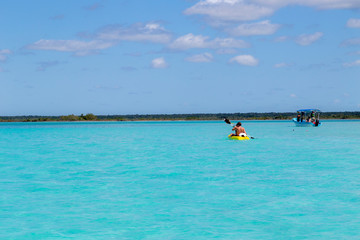 Fototapeta na wymiar Bacalar (lagoon of the seven colors) Quintana Roo Mexico