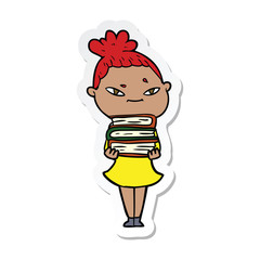 sticker of a cartoon woman