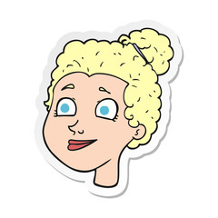 sticker of a cartoon female face