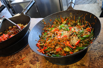 paella in a pan