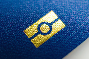Ukraine passport element close up
