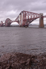Cloudy view of the Forth Bridge Scotland