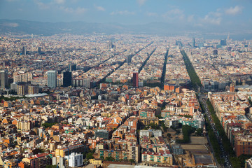 Fototapeta na wymiar The Eixample district of Barcelona in Spain