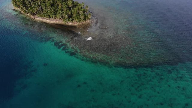aerial view remote uninhabited island in San Blas archipelago Guna Yala Panama Central America