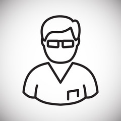 Person icon on background for graphic and web design. Simple vector sign. Internet concept symbol for website button or mobile app.