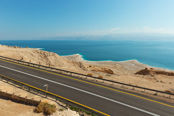 road along the shores of the dead sea