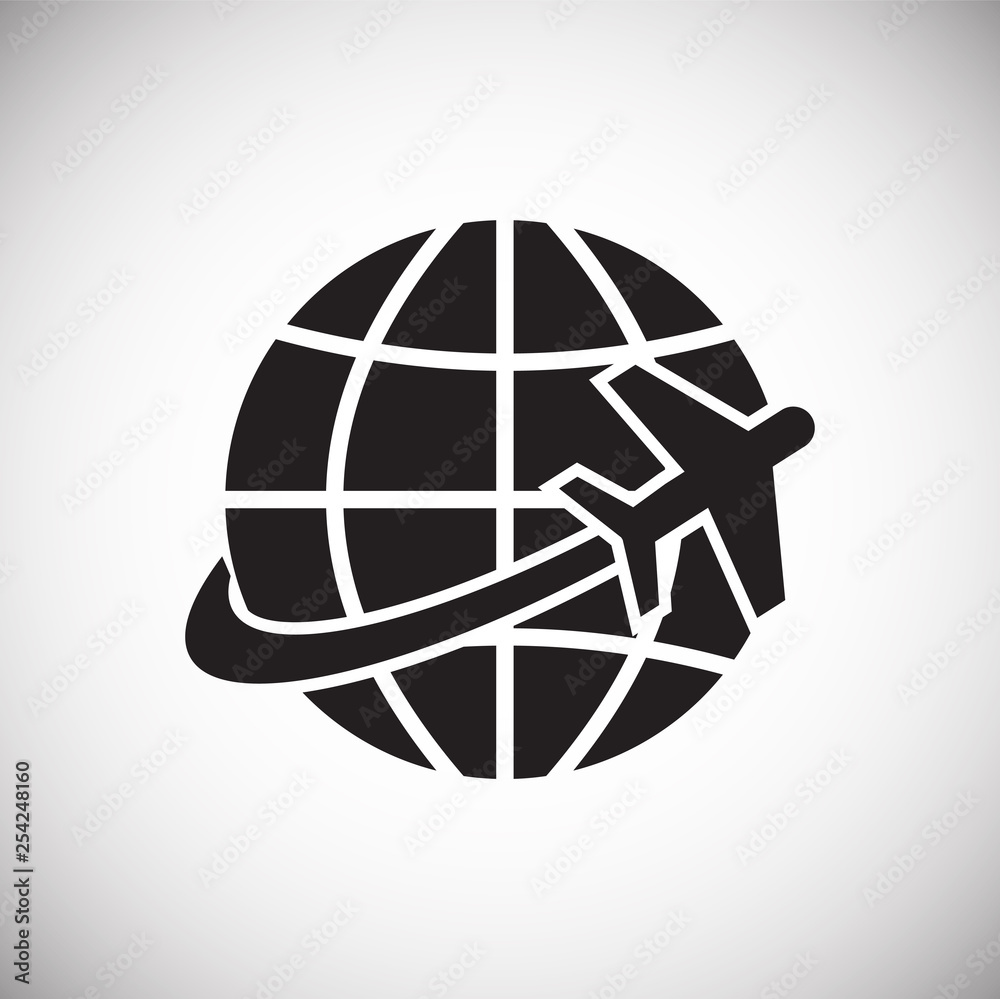 Poster globe related icon on background for graphic and web design. simple vector sign. internet concept sy