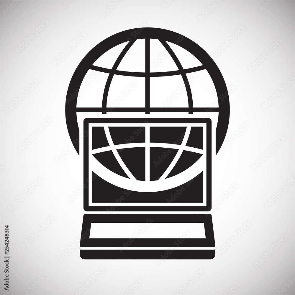 Poster globe related icon on background for graphic and web design. simple vector sign. internet concept sy