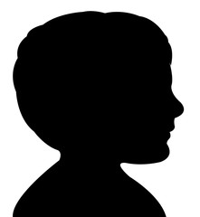 a boy head silhouette vector