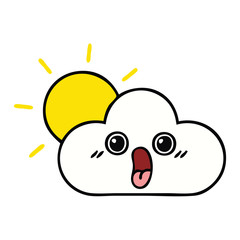 cute cartoon sun and cloud