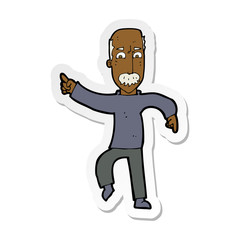 sticker of a cartoon angry old man