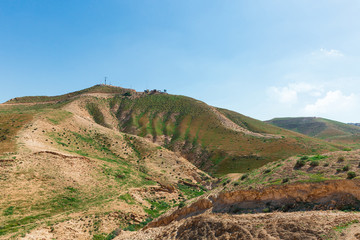 panorama of the Judean desert in spring in Israel