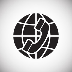 Globe related icon on background for graphic and web design. Simple vector sign. Internet concept symbol for website button or mobile app.