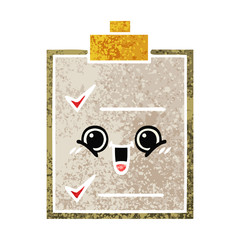 retro illustration style cartoon check list