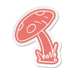 cartoon sticker of a toad stool